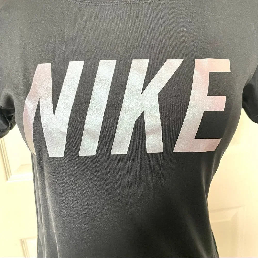 Nike Dri Fit black graphic short sleeved T shirt